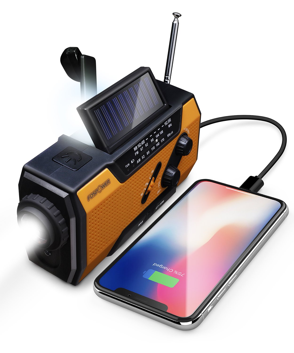 FosPower 2000mAh NOAA Emergency Weather Radio